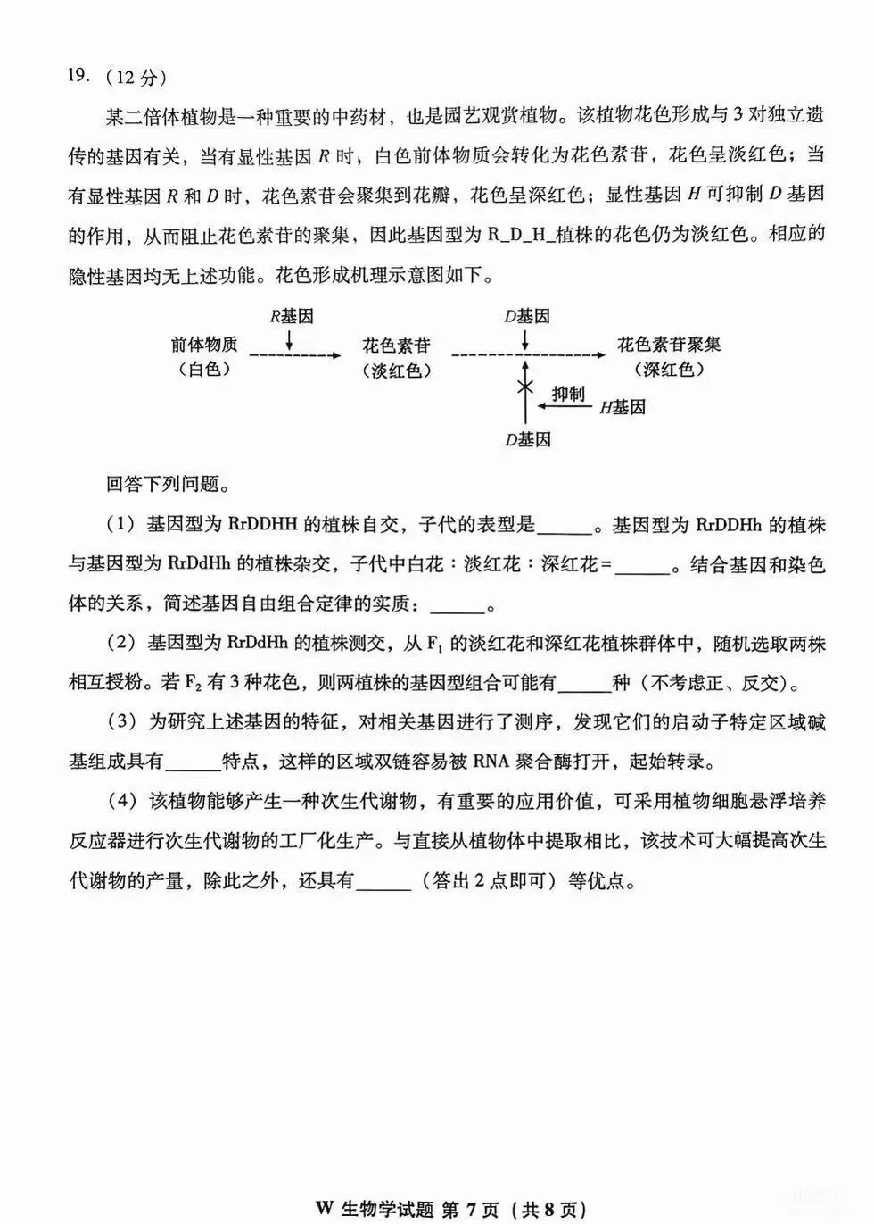 2026安徽省高考生物真题-第7张图片-四季读书网