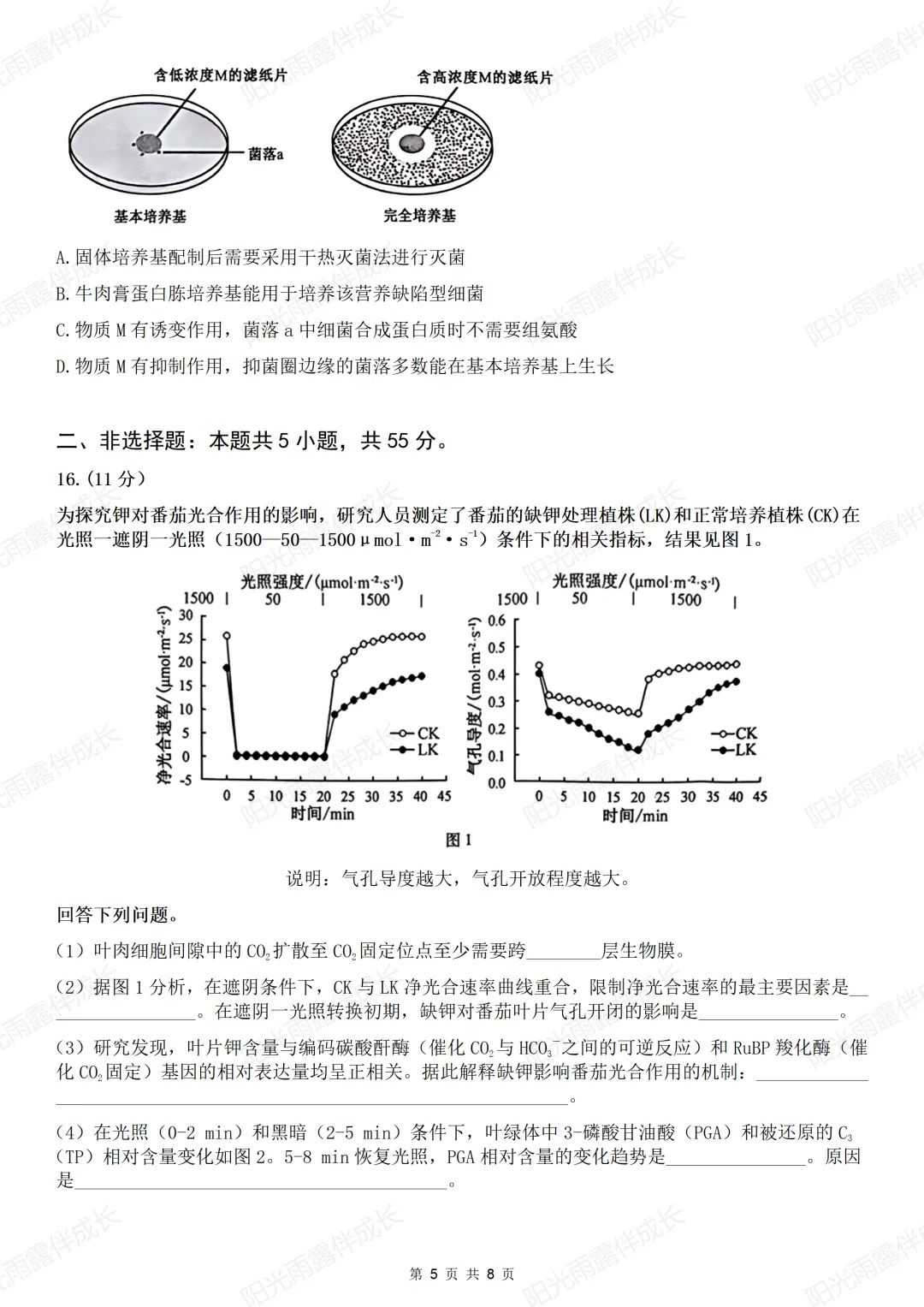 高考真题 | 2026年高考生物学(安徽卷)-第16张图片-四季读书网 高考真题 | 2026年高考生物学(安徽卷)-第16张图片-四季读书网