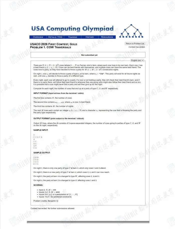 【USACO真题资料】USACO竞赛真题汇总(2010-2026)+答案解析!含铜银金铂全级别,免费领!-第7张图片-四季读书网