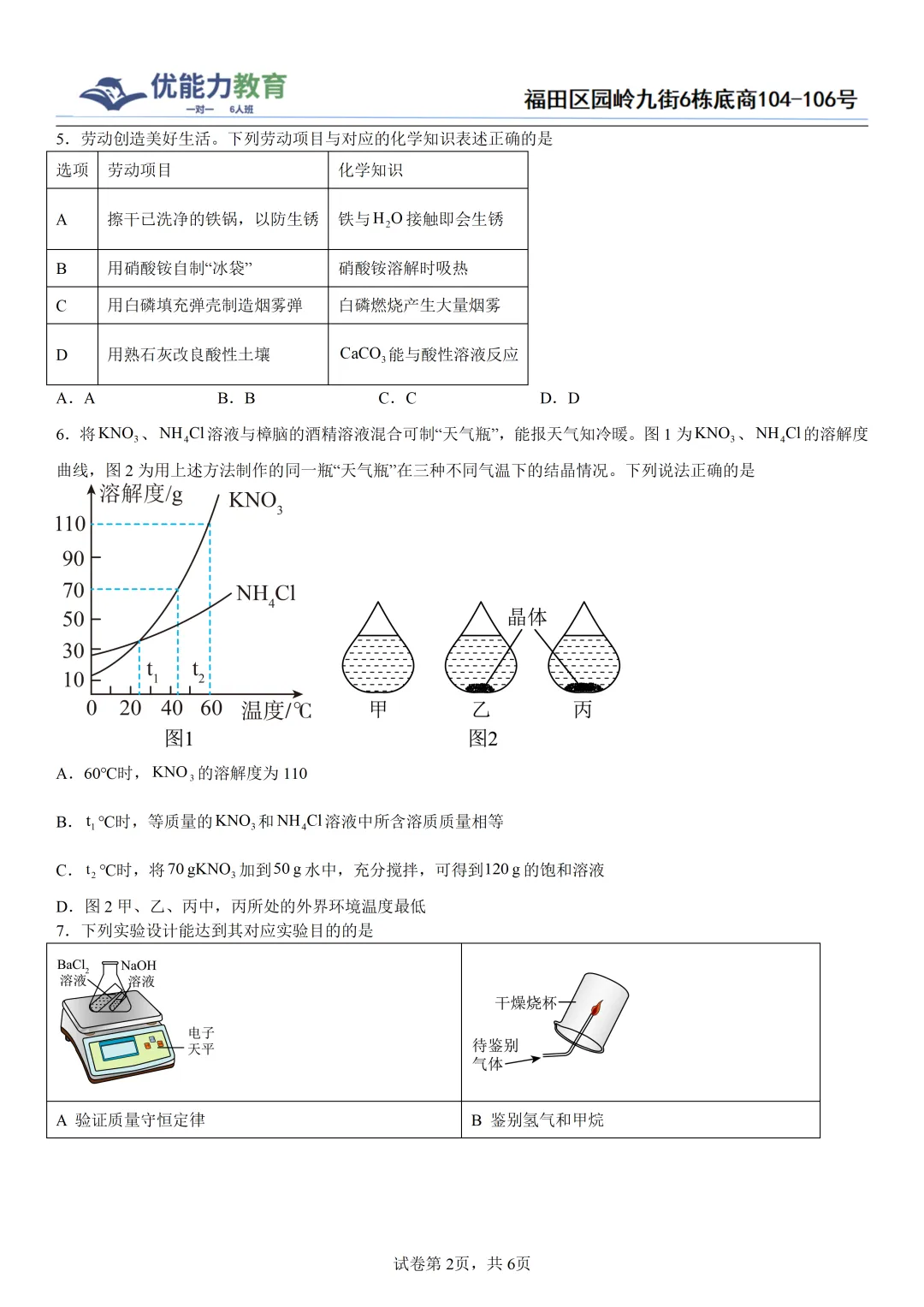 深圳南山实验初三化学三模真题+答案-第2张图片-四季读书网 深圳南山实验初三化学三模真题+答案-第2张图片-四季读书网