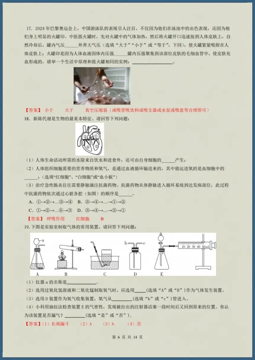 八下科学浙教版|26新八下科学期末模拟试卷(含答案)【电子版可打印!】-第13张图片-四季读书网 八下科学浙教版|26新八下科学期末模拟试卷(含答案)【电子版可打印!】-第13张图片-四季读书网