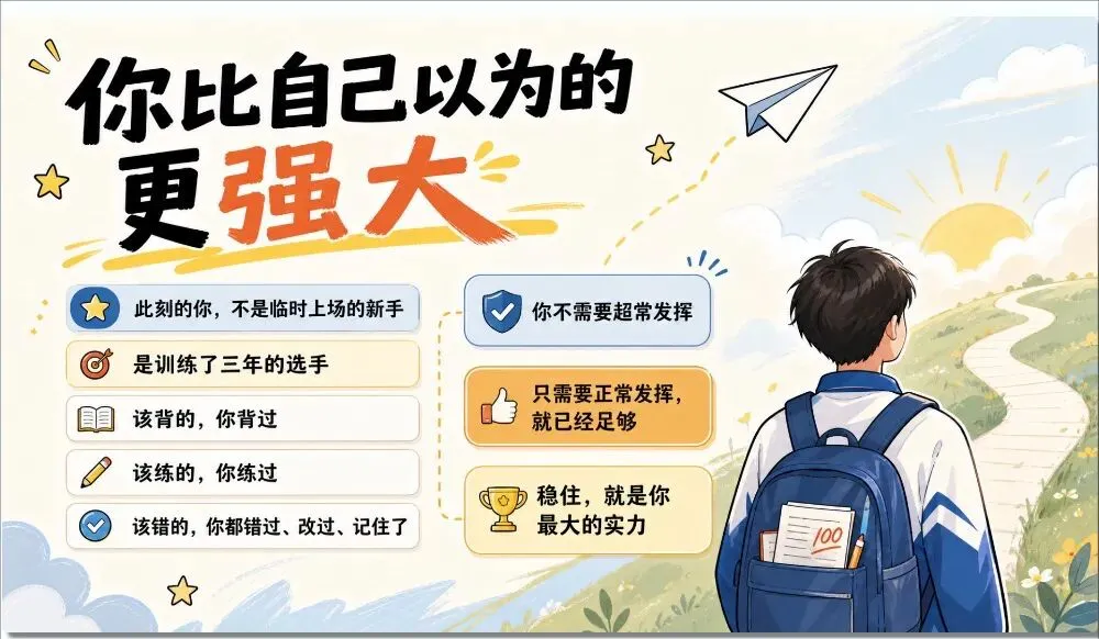 中考最后的叮嘱:稳住心态比什么都重要!-第3张图片-四季读书网 中考最后的叮嘱:稳住心态比什么都重要!-第3张图片-四季读书网