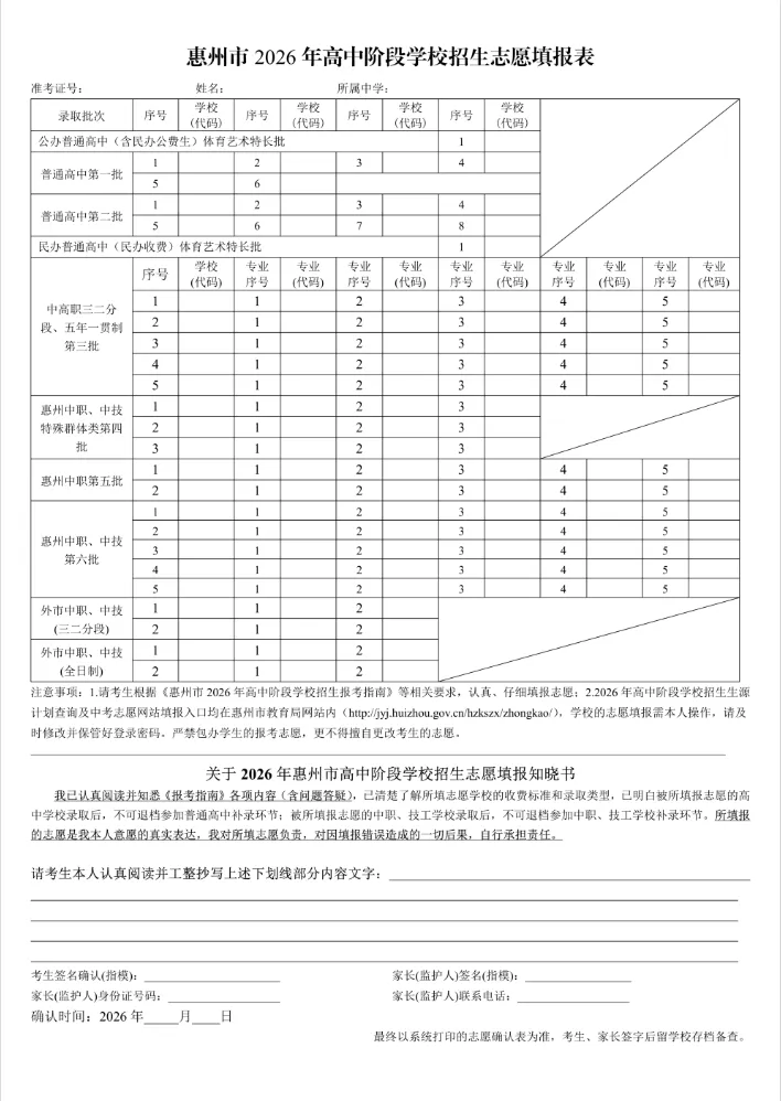 关于 2026 年惠城区中考社会考生志愿核验确认与准考证申领工作安排的通知-第9张图片-四季读书网