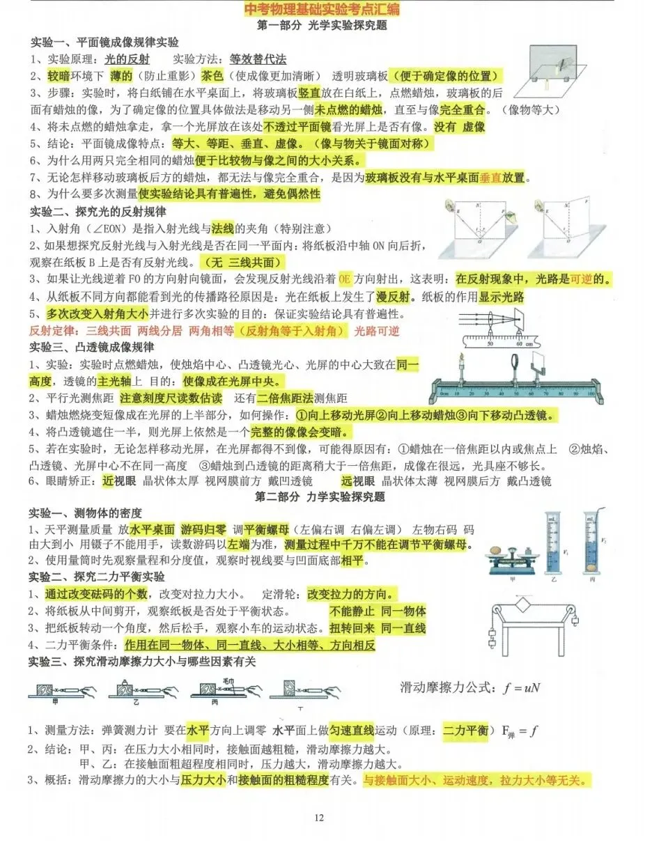 中考物理基础实验题,论述问题-第1张图片-四季读书网