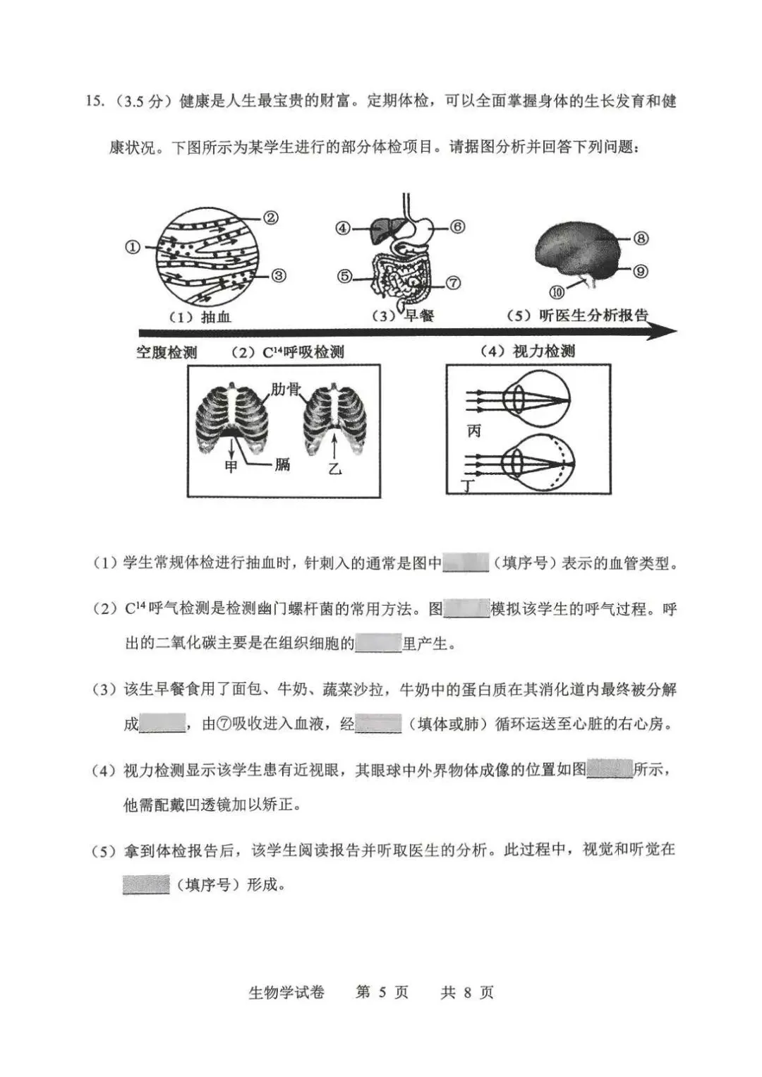 2026年鞍山市八年级【二模生物】试卷+答案-第7张图片-四季读书网