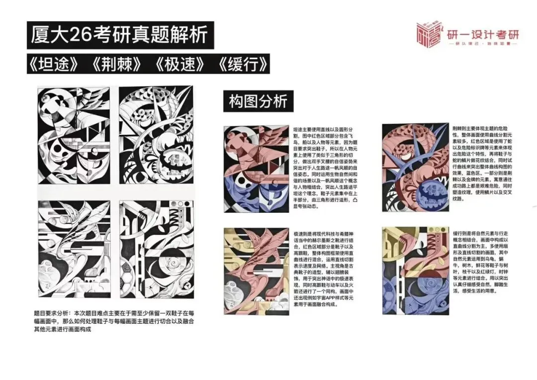 『厦门大学』26设计考研903设计基础真题示范-《坦途,荆棘,极速,缓行》-第10张图片-四季读书网