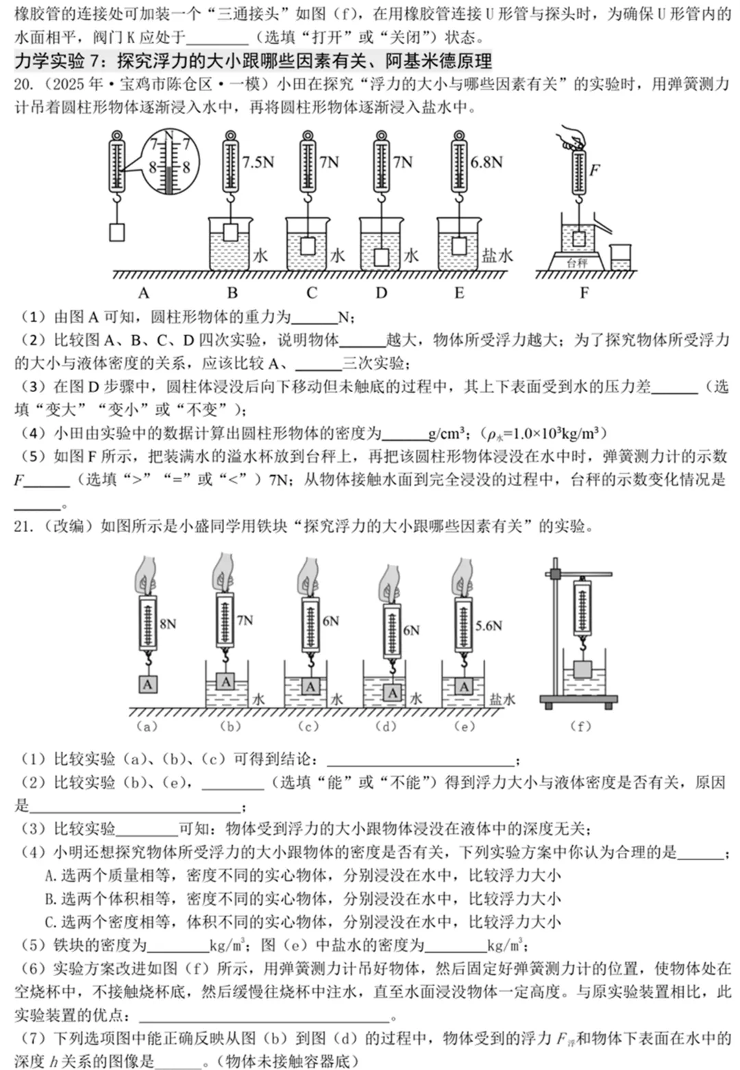 中考物理考前必练:实验专题突破-第14张图片-四季读书网