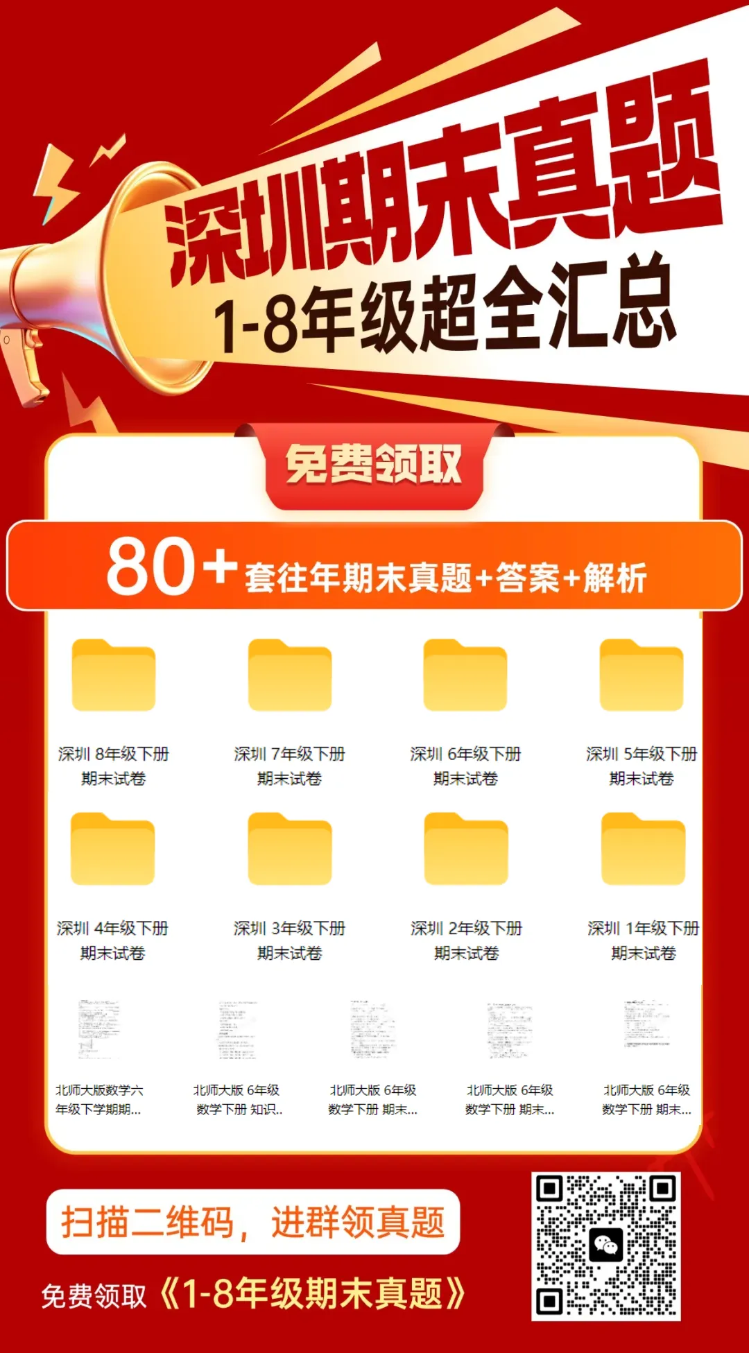 【领取】深圳1-8年级下册期末真题(含答案解析)-第1张图片-四季读书网