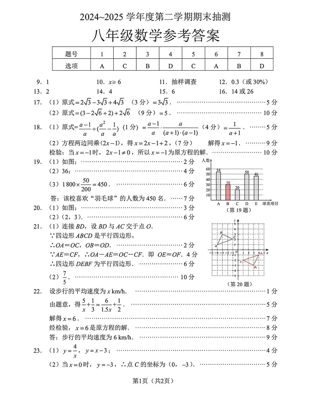免费领取真题试卷~25年八下期末试卷!-第7张图片-四季读书网