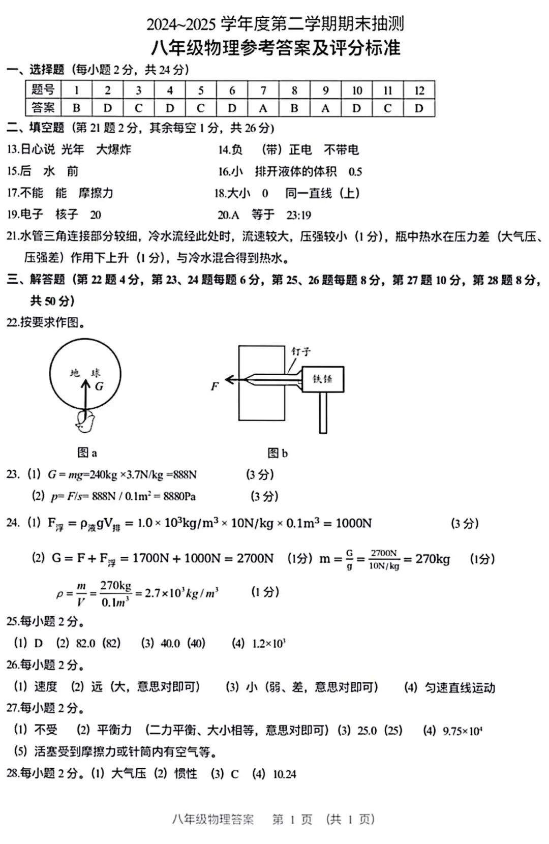 免费领取真题试卷~25年八下期末试卷!-第13张图片-四季读书网