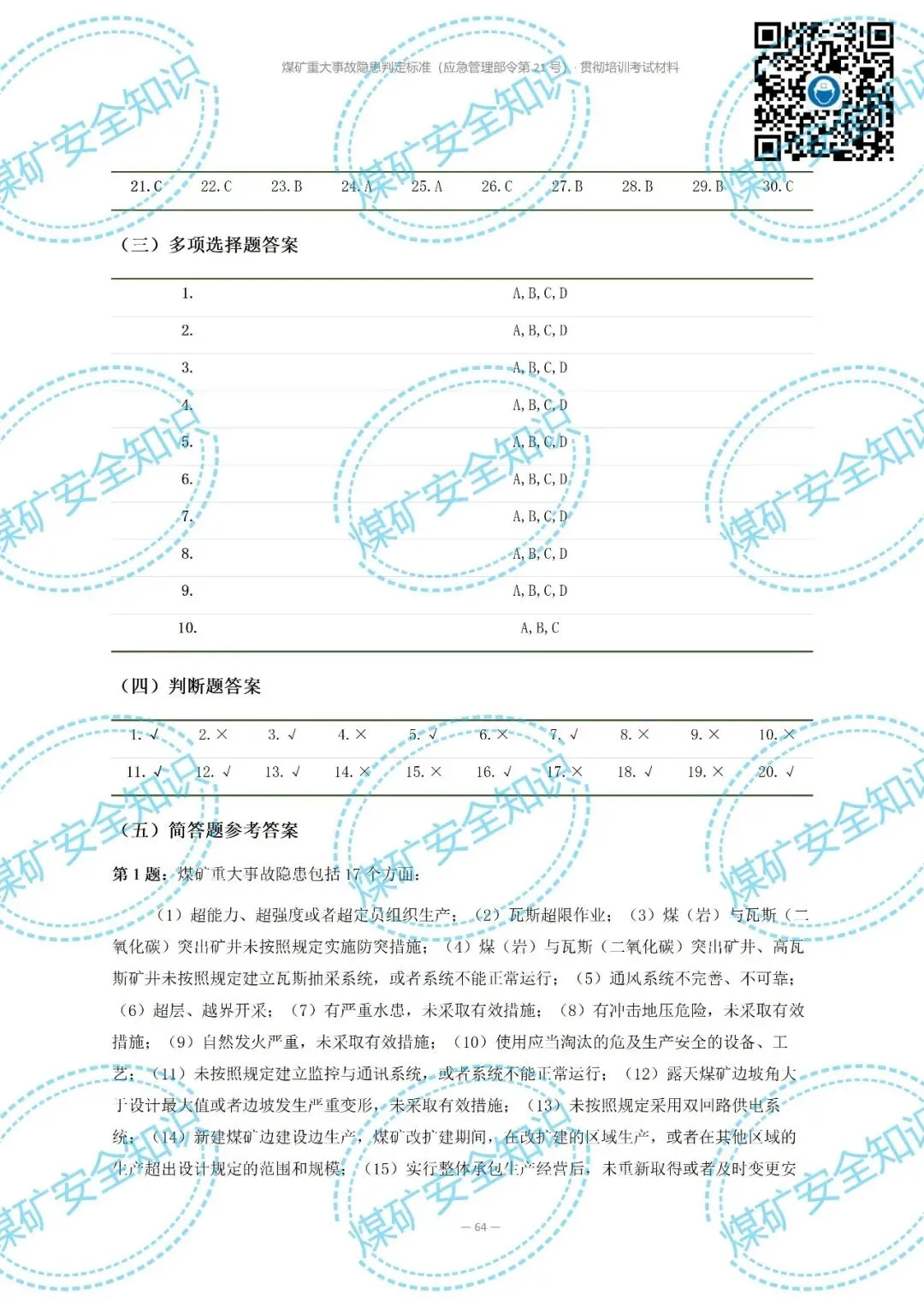 2026年煤矿重大事故隐患判定标准培训考试材料(复习题库 | 模拟考试卷 | 答案与详解)-第75张图片-四季读书网 2026年煤矿重大事故隐患判定标准培训考试材料(复习题库 | 模拟考试卷 | 答案与详解)-第75张图片-四季读书网