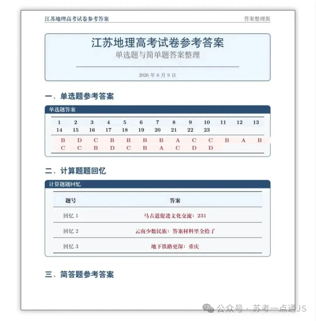 2026江苏高考文化8门真题及答案解析-第11张图片-四季读书网