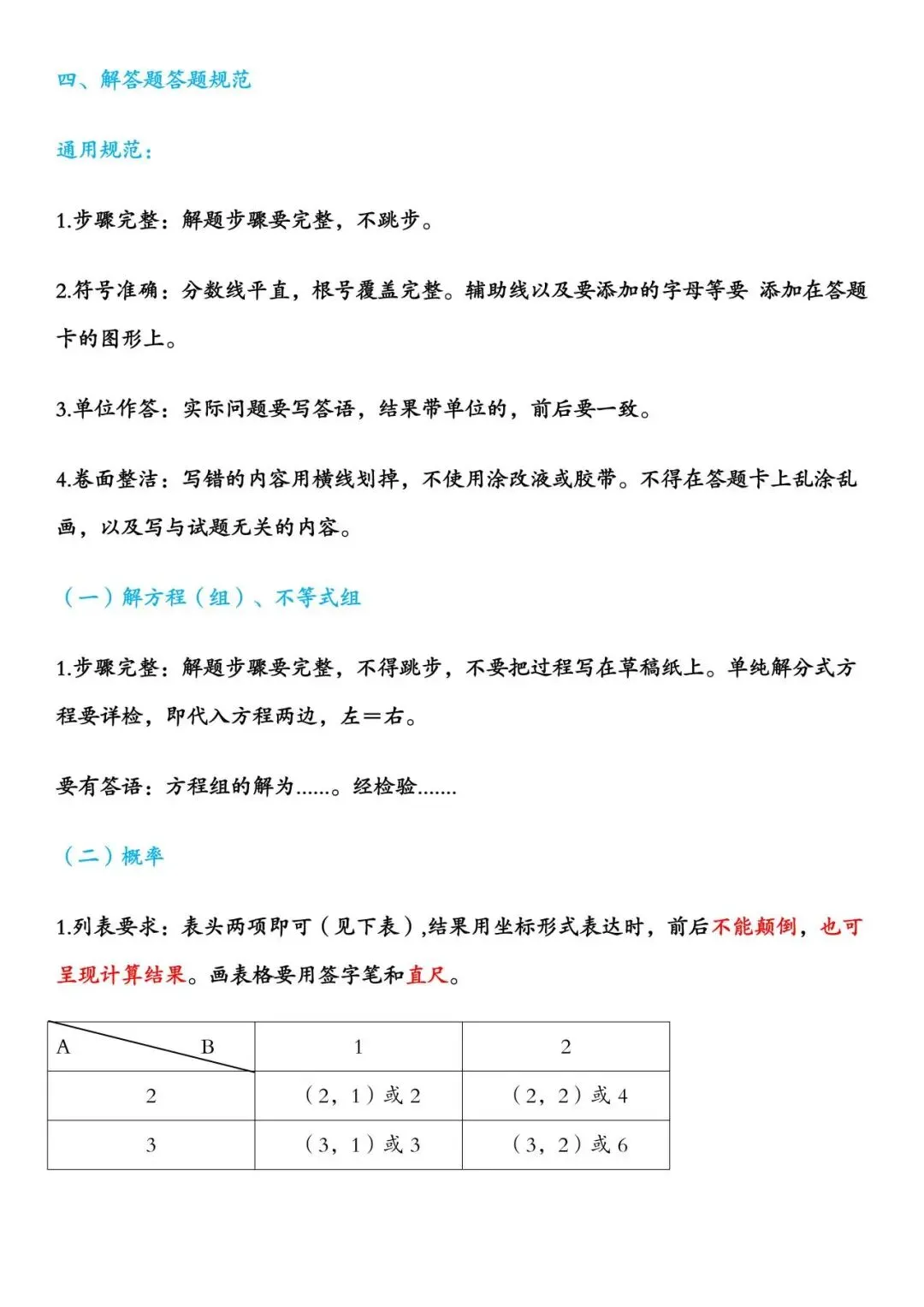【中考数学】答题规范手册-中考前必看-第8张图片-四季读书网