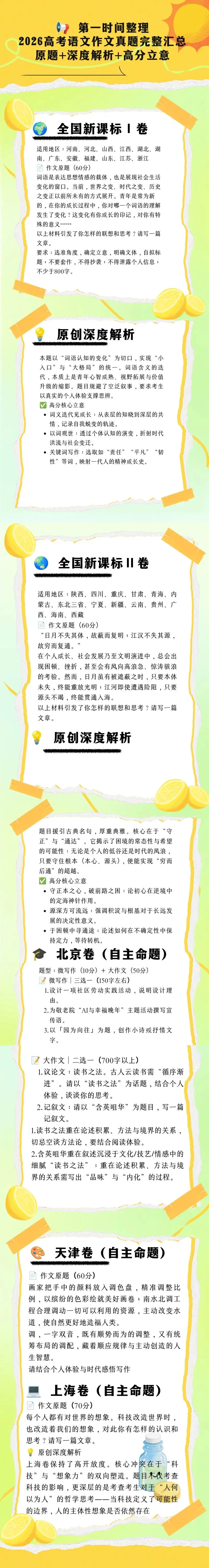 2026|高考语文作文真题完整汇总-第1张图片-四季读书网
