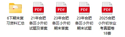 【小升初】合肥小升初真题卷!多年各区真题+解析+期末全科复习资料汇总!六年级家长必看!小升初期末冲刺!【可打印】-第1张图片-四季读书网