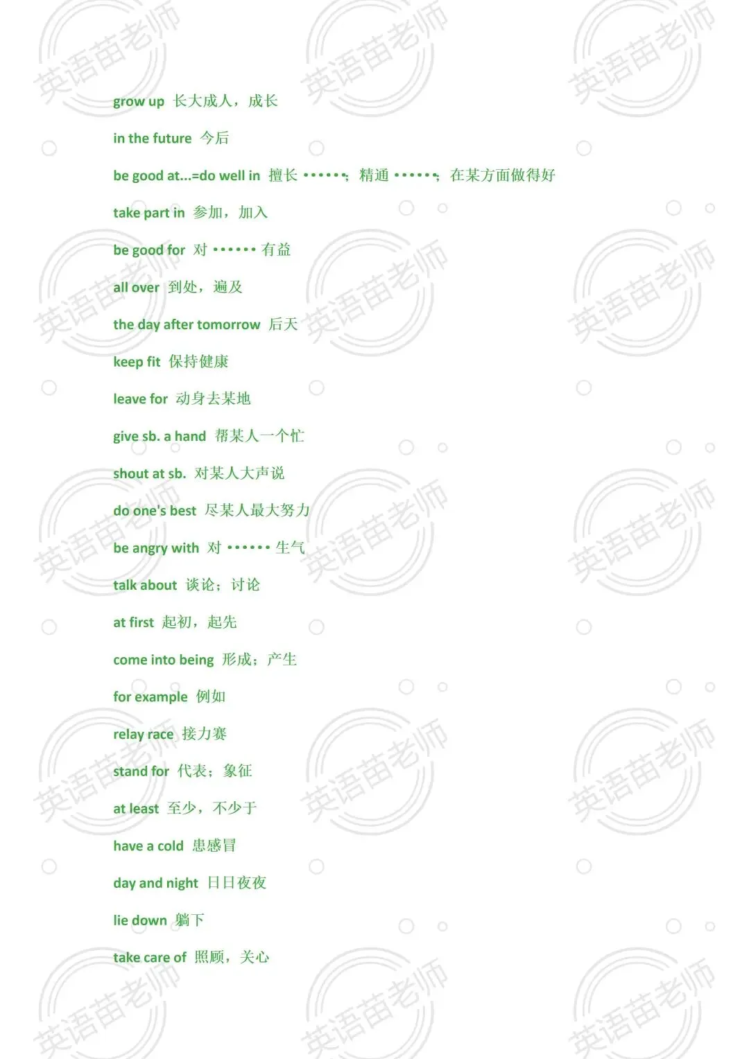 中考英语:七年级至九年级课文的短语【提分必备】-第3张图片-四季读书网 中考英语:七年级至九年级课文的短语【提分必备】-第3张图片-四季读书网