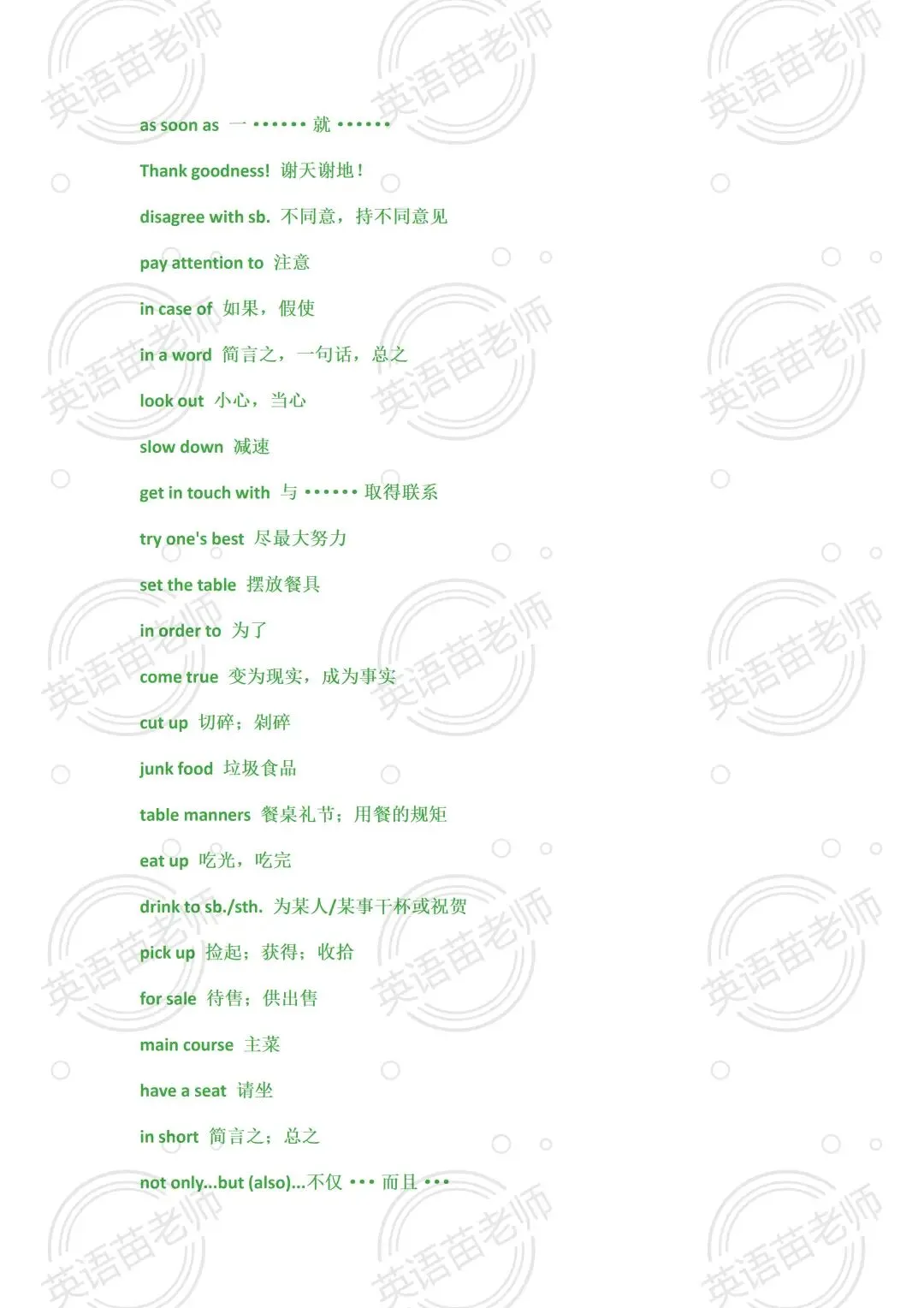 中考英语:七年级至九年级课文的短语【提分必备】-第6张图片-四季读书网 中考英语:七年级至九年级课文的短语【提分必备】-第6张图片-四季读书网