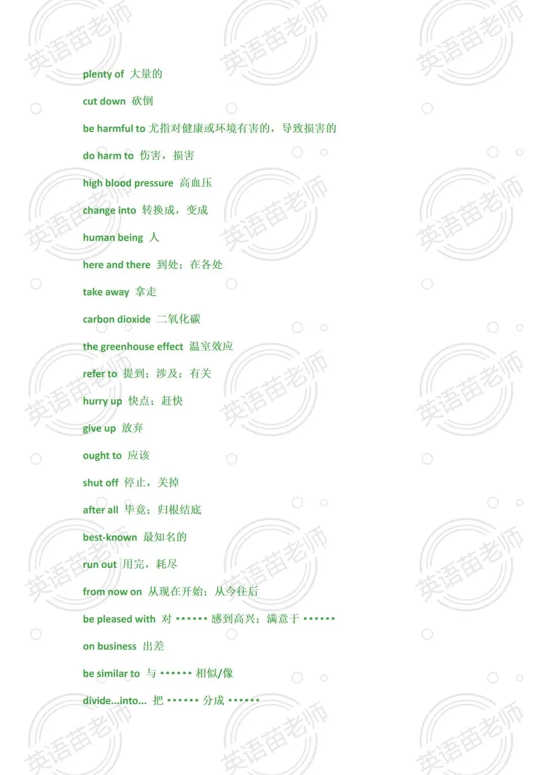 中考英语:七年级至九年级课文的短语【提分必备】-第8张图片-四季读书网 中考英语:七年级至九年级课文的短语【提分必备】-第8张图片-四季读书网
