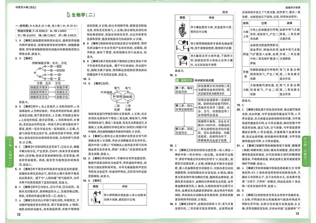 2026河北中考生物学试卷-第19张图片-四季读书网