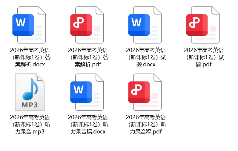 【真题速递】2026年高考英语(新课标1卷)试题及答案解析(pdf&word高清双版;含听力音频与录音稿)-第3张图片-四季读书网