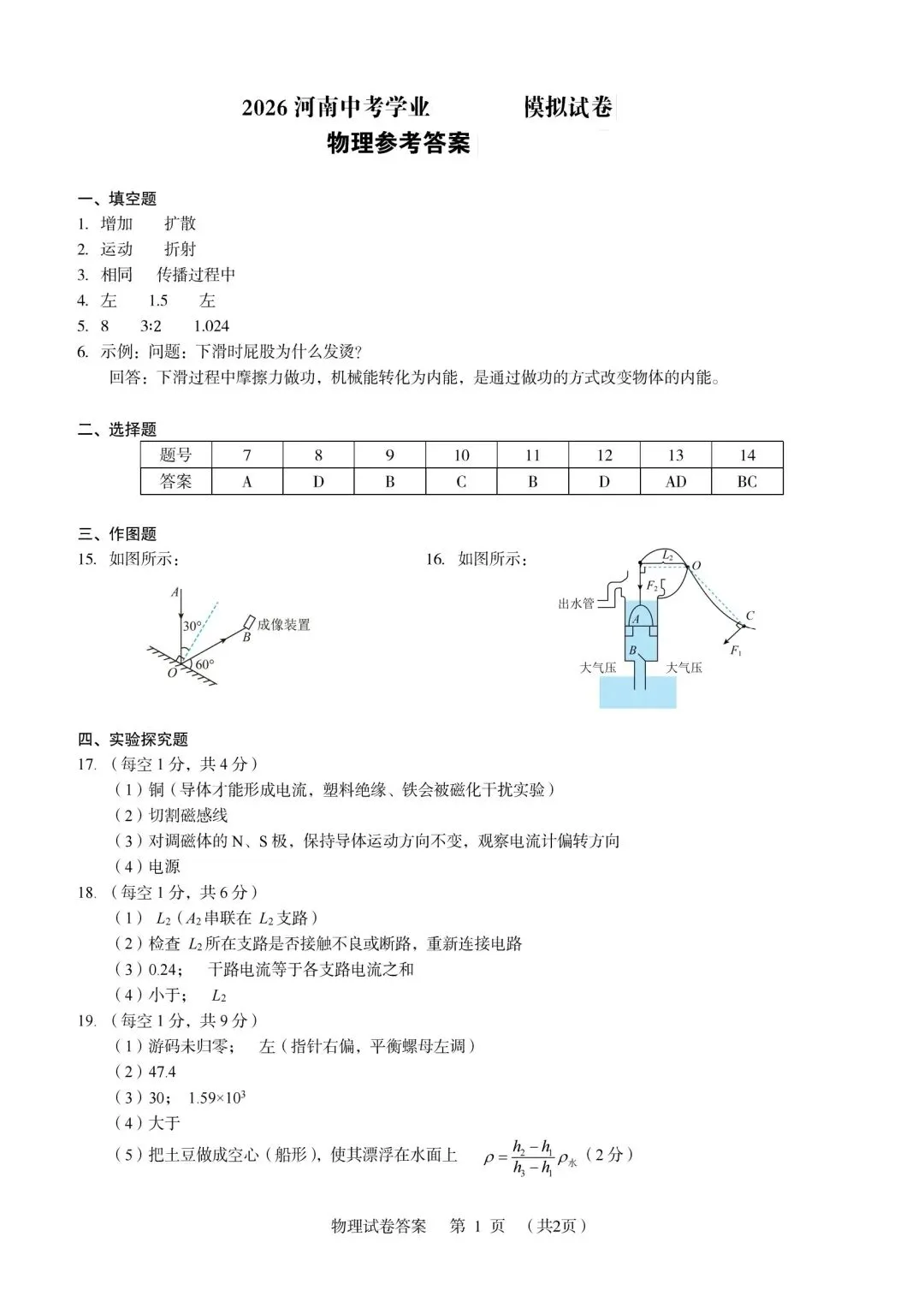 2026年郑州外国语三模物理试卷+答案-第7张图片-四季读书网 2026年郑州外国语三模物理试卷+答案-第7张图片-四季读书网