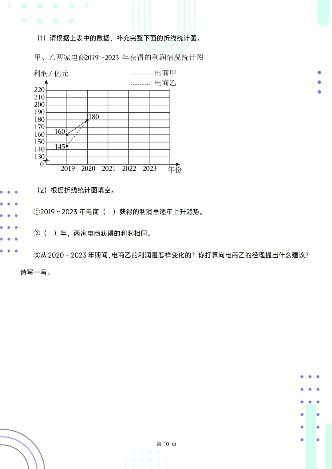 五下期末复习手册//期末备考真题分类汇编//折线统计图-第10张图片-四季读书网