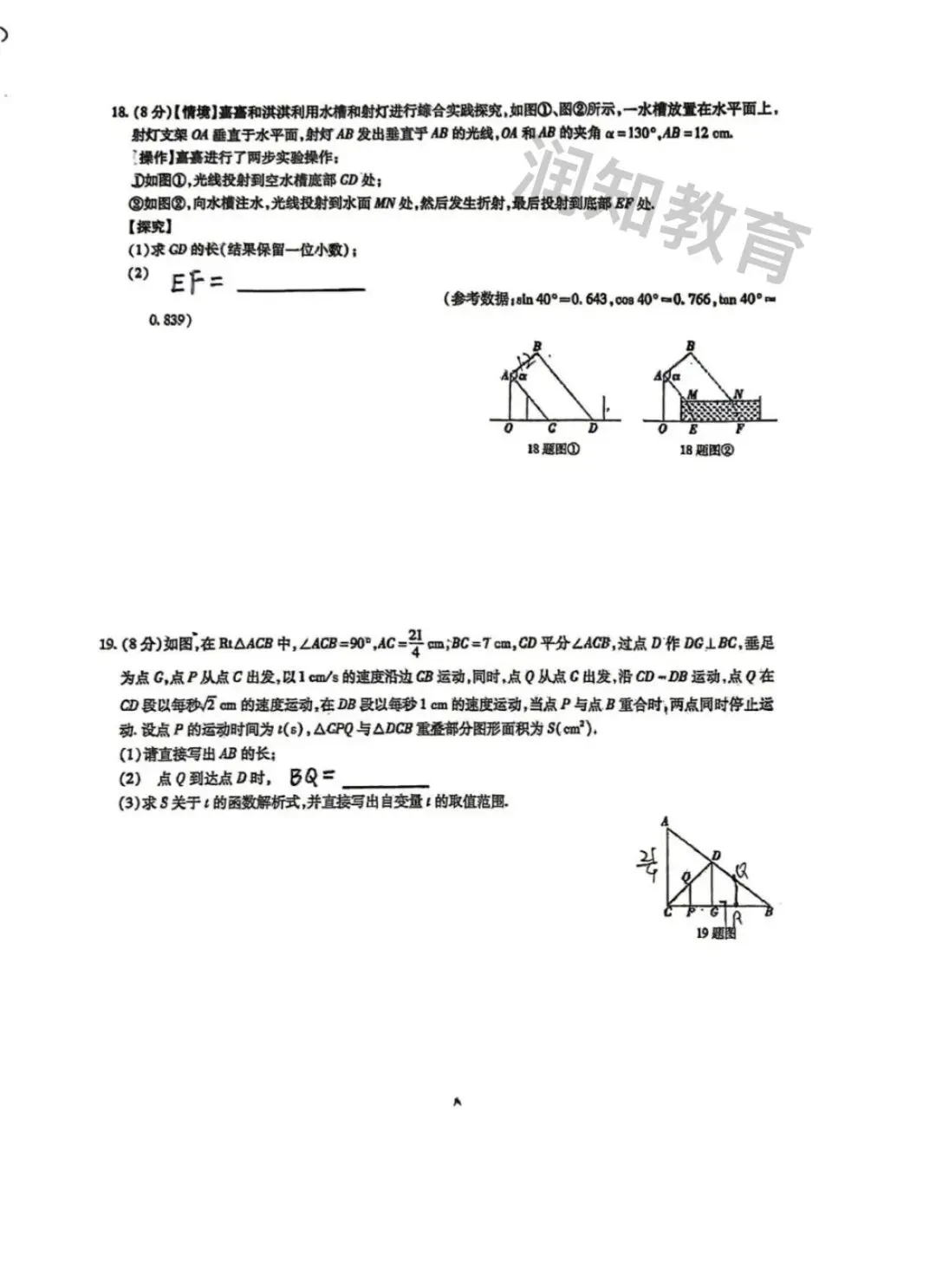 【初三试卷】2026吉林市七中初三校模数学试卷-第5张图片-四季读书网