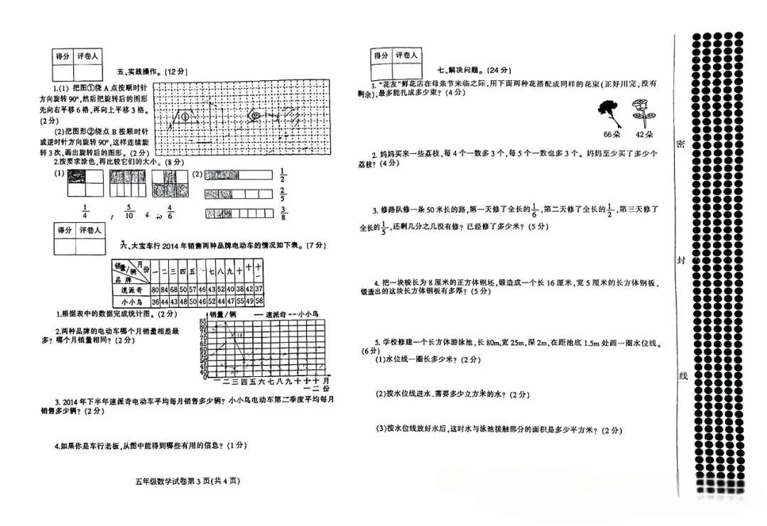 固始县2024-2025五年级下册期末试卷(语文+数学+英语)-第4张图片-四季读书网