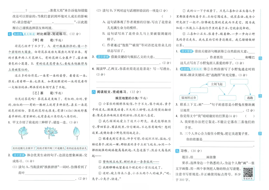 期末复习 | 26年小学语文下册《期末真题优化卷》(含答案)-第23张图片-四季读书网 期末复习 | 26年小学语文下册《期末真题优化卷》(含答案)-第23张图片-四季读书网