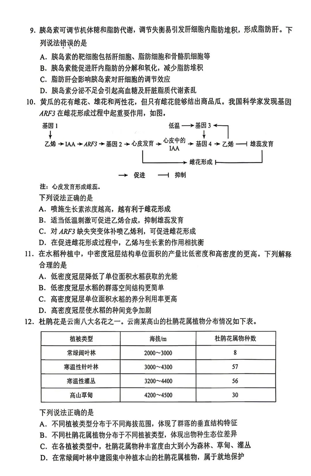 2026年高考真题之云南卷-第3张图片-四季读书网