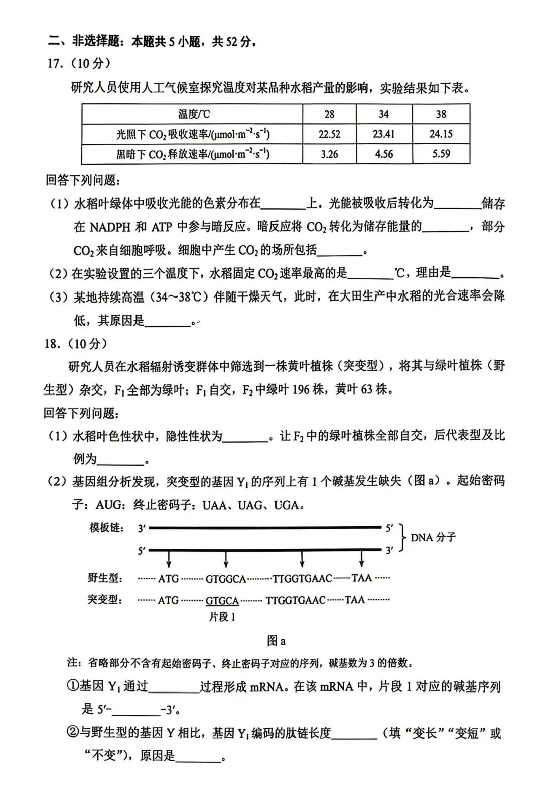 2026年高考真题之云南卷-第5张图片-四季读书网