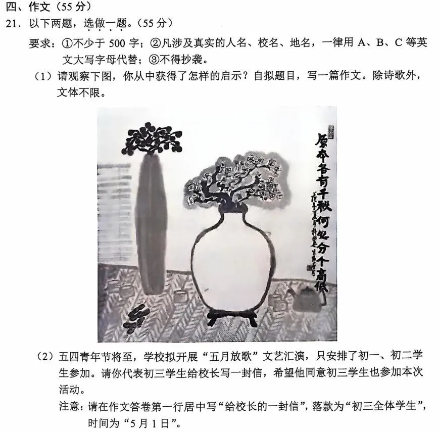 2026重庆中考语文试卷出炉!-第13张图片-四季读书网