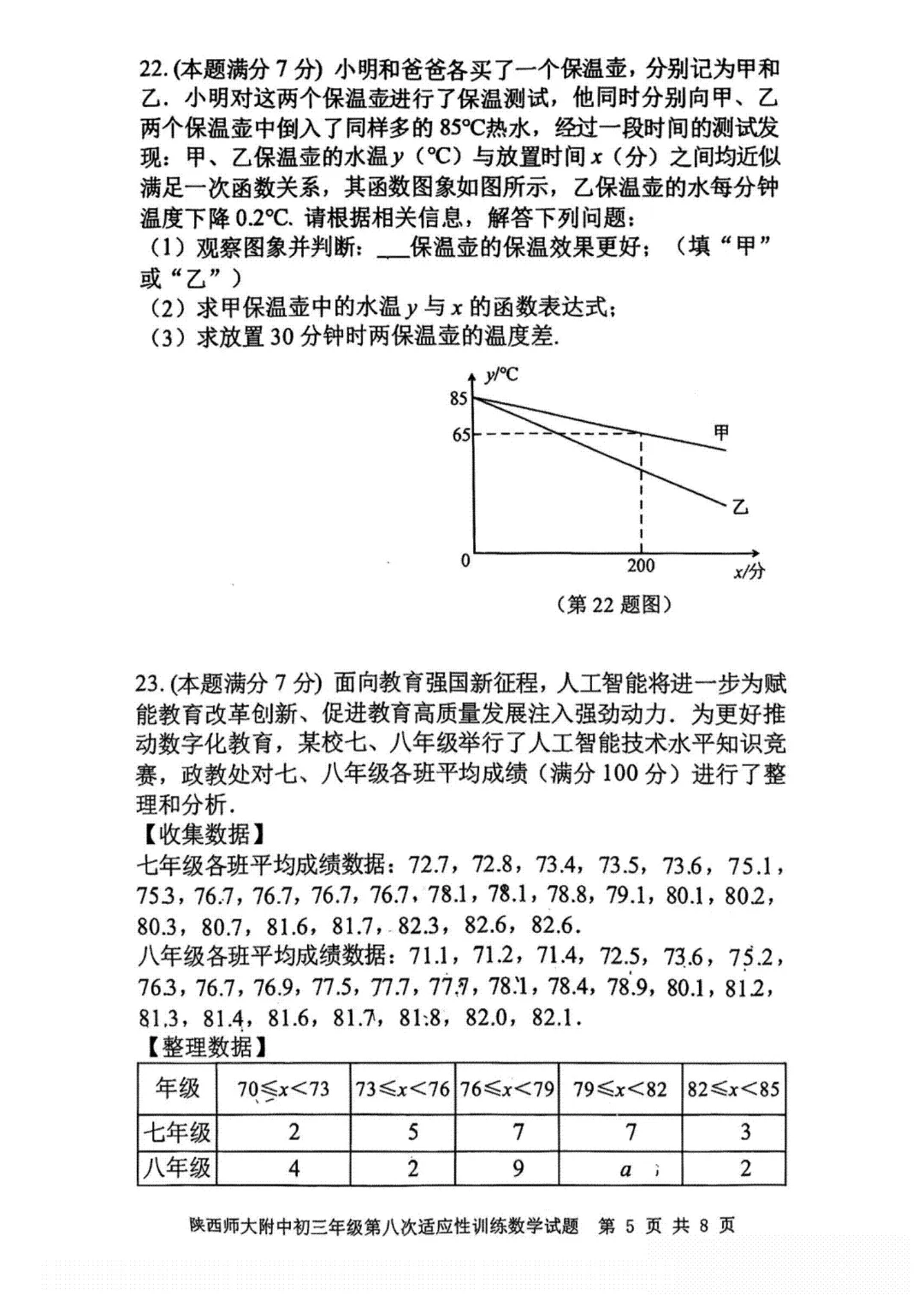 【2026陕西中考--数学模拟考试卷】2026中考西安市师大附中第八次数学模拟卷答案-第6张图片-四季读书网