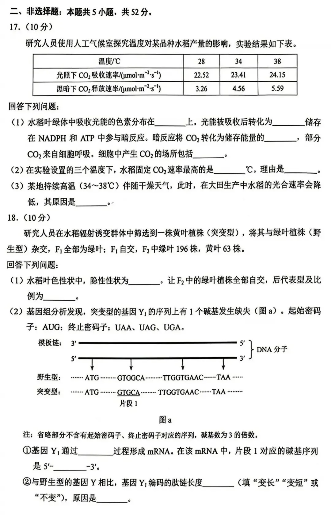 【高考真题】2026年云南卷(无答案)-第5张图片-四季读书网