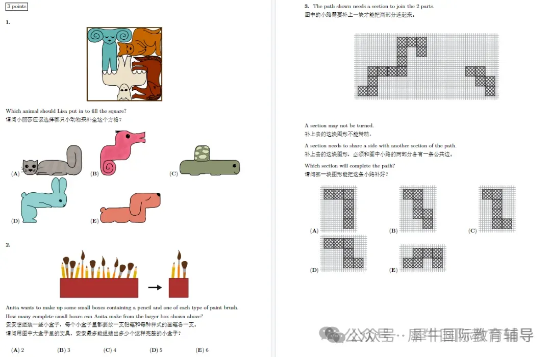 袋鼠数学竞赛真题L1/L2手写板解析分享-第5张图片-四季读书网