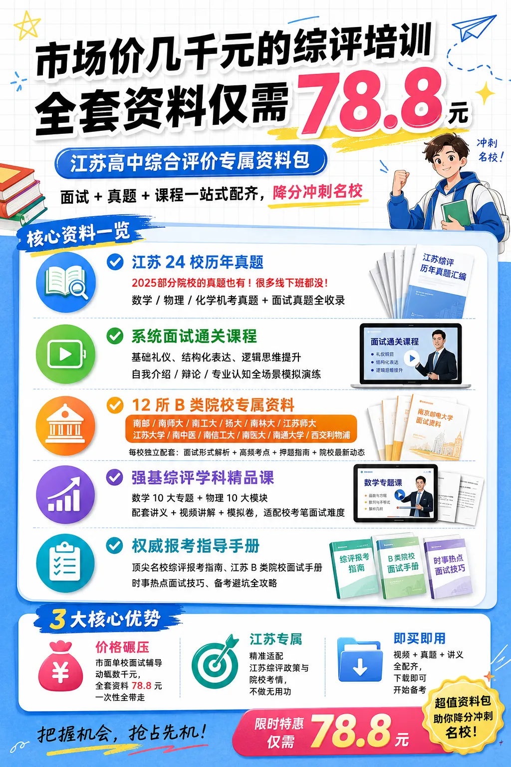 江苏综评备考不用愁:真题+资料+报考指南,一套全搞定!-第1张图片-四季读书网
