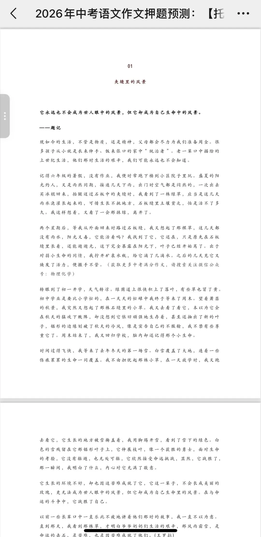 满分作文素材及各真题试卷免费电子版-第3张图片-四季读书网