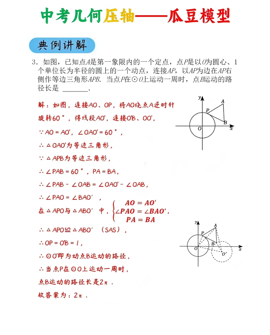 中考几何压轴:瓜豆原理-第5张图片-四季读书网