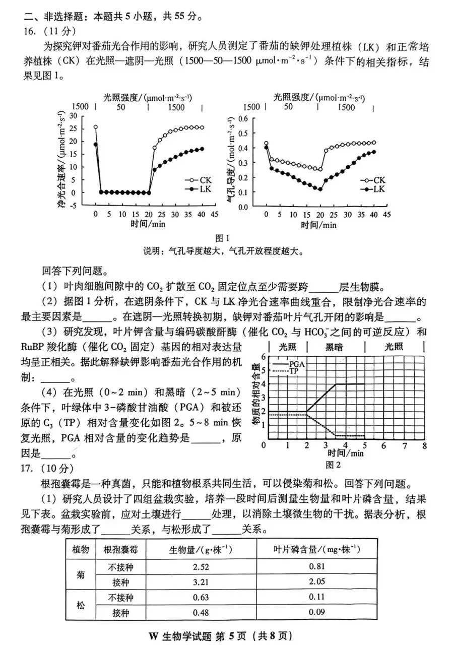 试题|2026年安徽省高考生物学真题-第5张图片-四季读书网