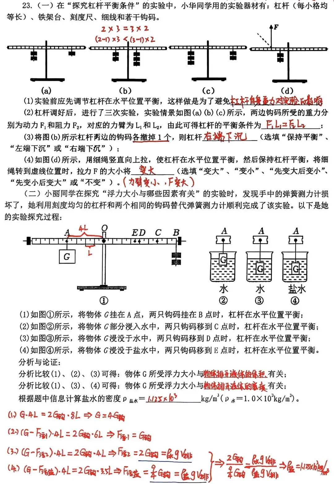 中考物理干货!杠杆 + 浮力综合易错题全解析-第1张图片-四季读书网