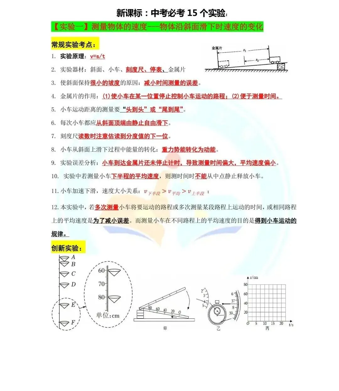 中考物理计算公式+中考实验知识点总结-第10张图片-四季读书网 中考物理计算公式+中考实验知识点总结-第10张图片-四季读书网