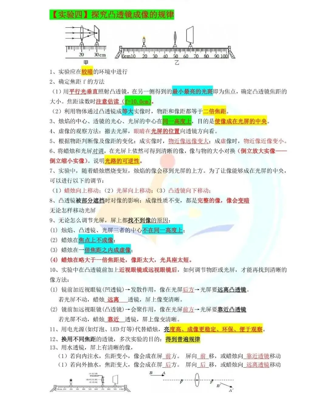 中考物理计算公式+中考实验知识点总结-第13张图片-四季读书网 中考物理计算公式+中考实验知识点总结-第13张图片-四季读书网