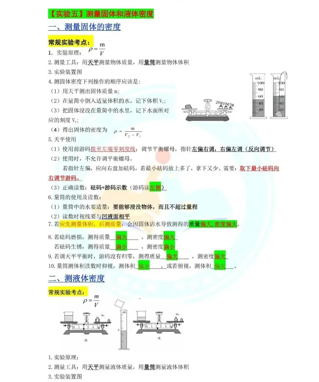 中考物理计算公式+中考实验知识点总结-第14张图片-四季读书网 中考物理计算公式+中考实验知识点总结-第14张图片-四季读书网
