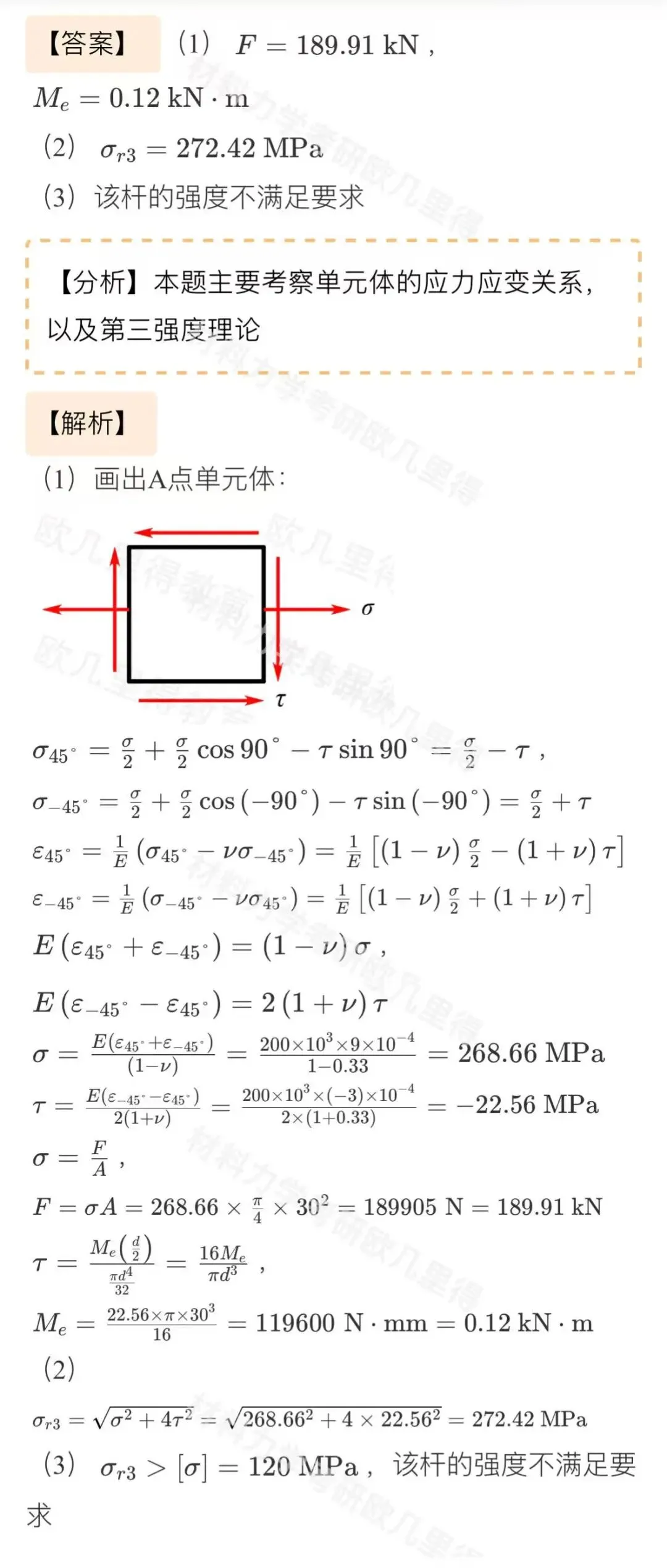 27考研材料力学每日一题(0613)| 压杆稳定-2017年北京交通大学-节选自2027版《材料力学复习全书》-第4张图片-四季读书网