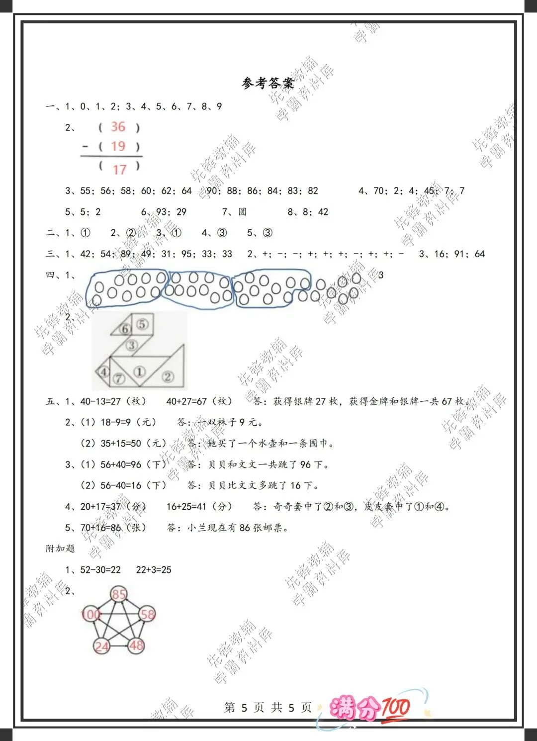 2026学年一年级下册数学名校真题卷(期末测试卷),共5页,含答案(电子版可打印可下载)-第15张图片-四季读书网 2026学年一年级下册数学名校真题卷(期末测试卷),共5页,含答案(电子版可打印可下载)-第15张图片-四季读书网