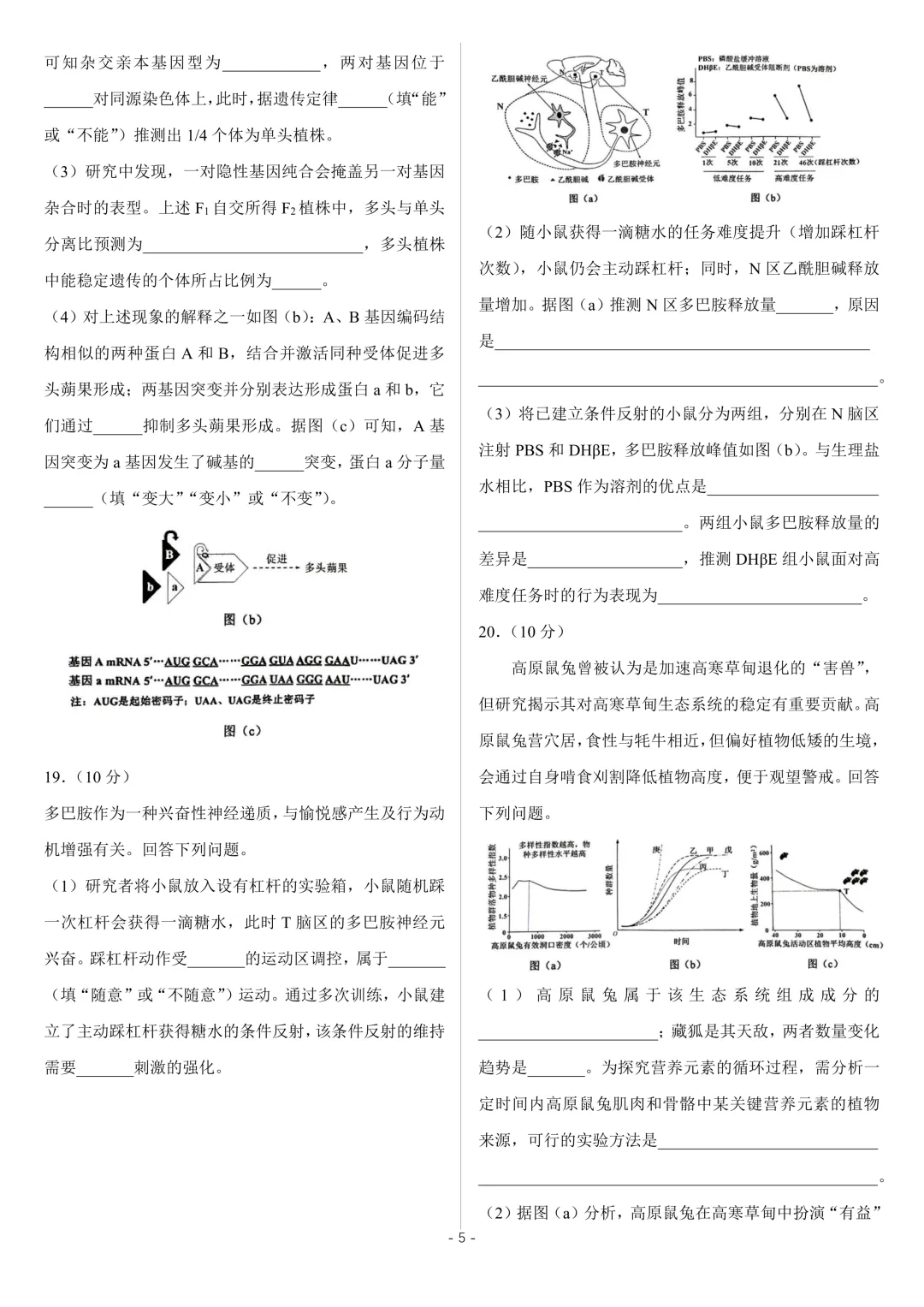 【高考真题】2026年高考陕晋青宁卷生物高考真题-第6张图片-四季读书网