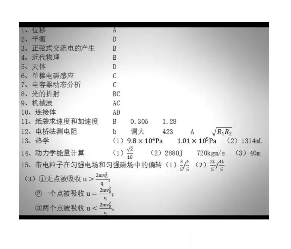 2026年高考二卷物理试卷+参考答案-第10张图片-四季读书网
