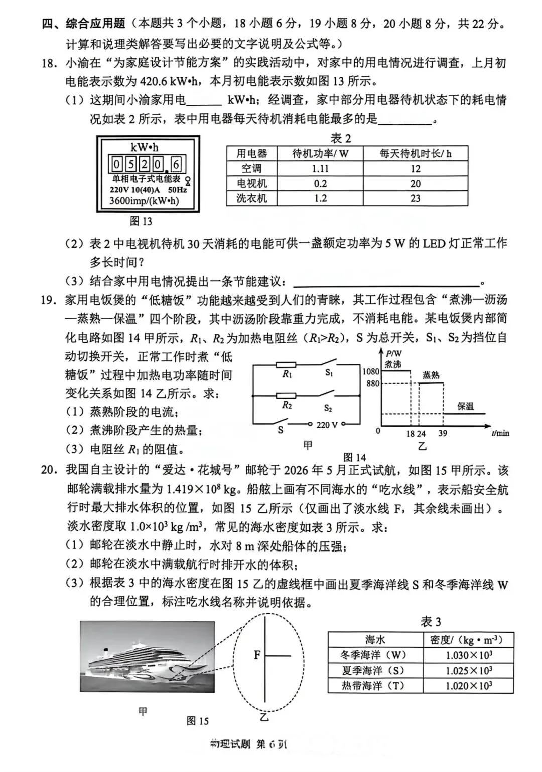 2026重庆市中考物理试卷-第6张图片-四季读书网