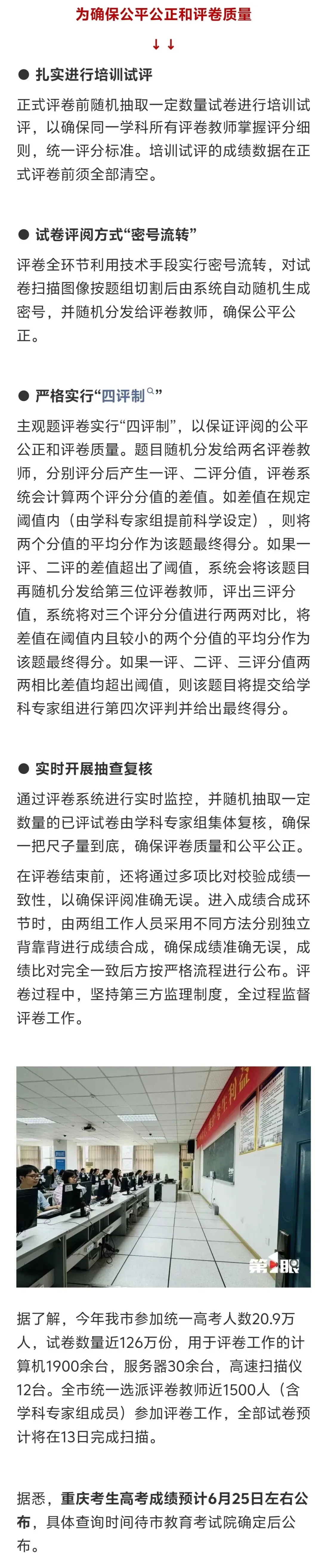 现场打探!重庆近126万份高考试卷这样评卷→-第3张图片-四季读书网