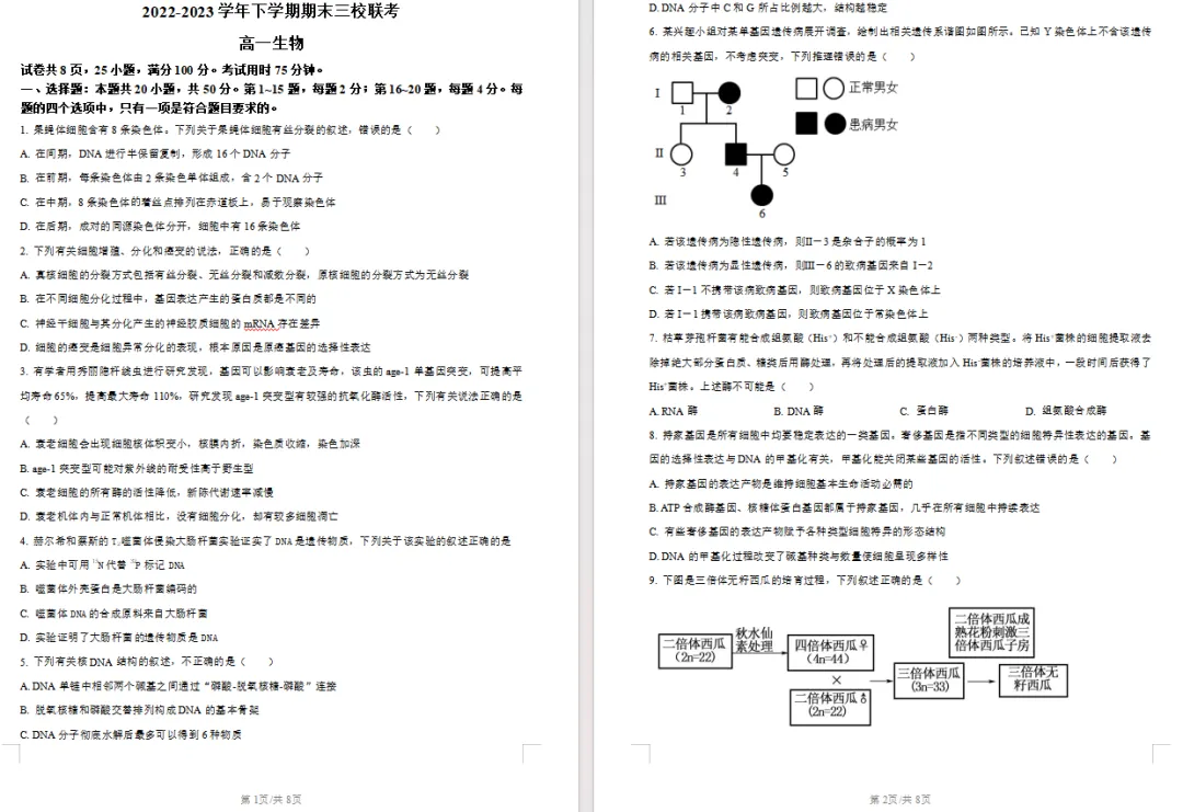 期末倒计时!高一往年真题免费领,考前冲刺必刷!-第33张图片-四季读书网 期末倒计时!高一往年真题免费领,考前冲刺必刷!-第33张图片-四季读书网